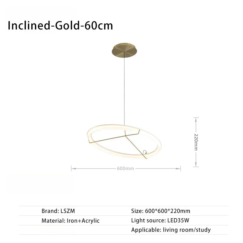 Nordic design decorative LED acrylic pendant chandelier - vue 13 sur 18