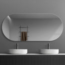Elliptical smart anti-fog LED wall mirror with three colour settings
