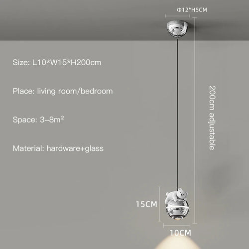 Modern LED astronaut design pendant light - vue 11 sur 18