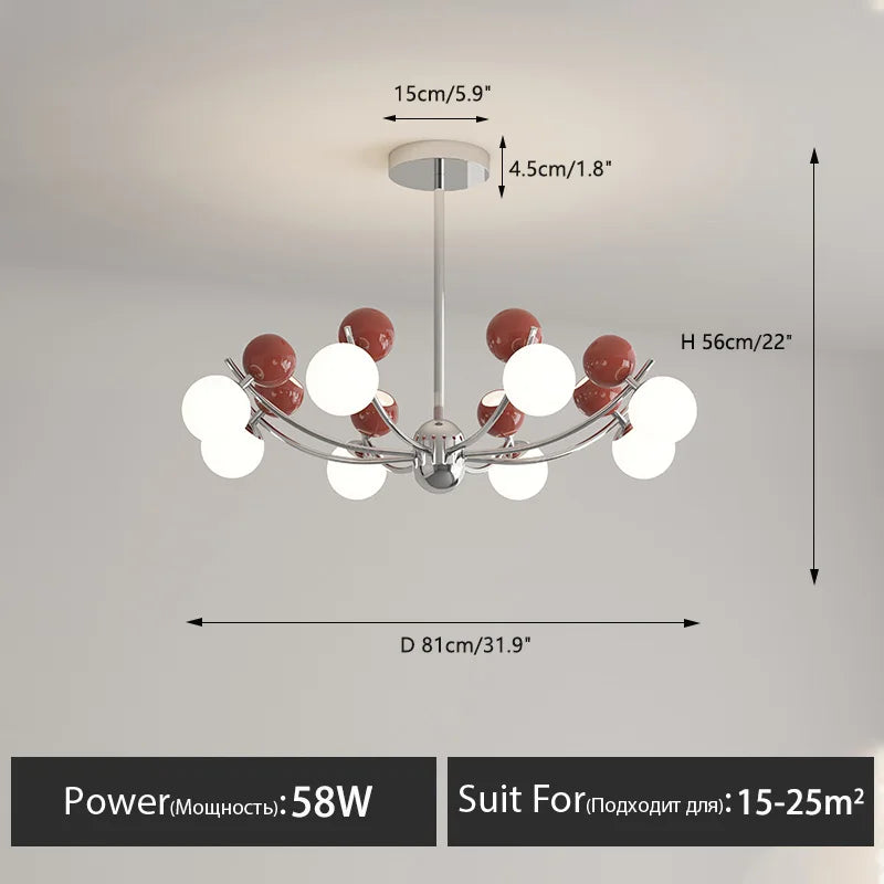 Creative LED chandelier for modern children's room decor - vue 9 sur 12