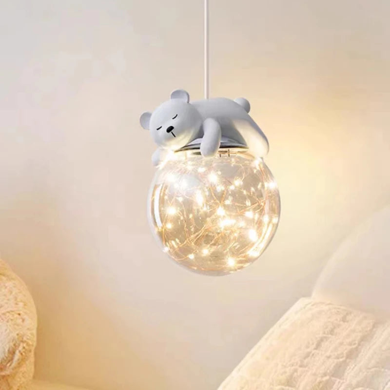 Modern cute bear and bunny chandelier for children