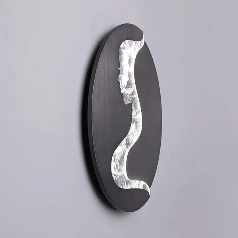 Abstract girl face luxury LED wall light art decor