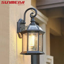 Retro aluminium outdoor wall light for garden and pathway