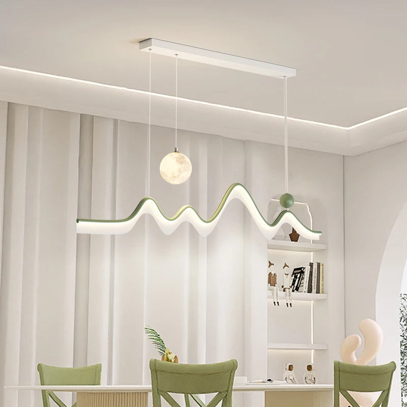 Modern minimalist nordic design moon-shaped chandelier - vue 5 sur 12