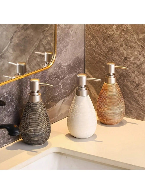 Creative Retro Style Ceramic Push-Type Soap Dispenser With Pump, Hand Soap Bottle, Suitable For Bathrooms Kitchens And Toilets - vue 6 sur 11
