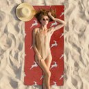 Microfibre beach towel with deer design quick dry