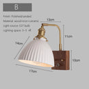 Minimalist Japanese wall light in wood and vintage glass
