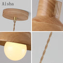 Wood pendant light for interior decor and lighting
