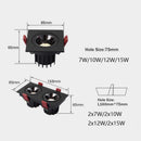 Recessed LED ceiling light anti-glare for modern interiors