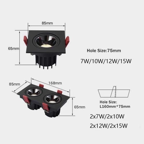 Recessed LED ceiling light anti-glare for modern interiors - vue 4 sur 5