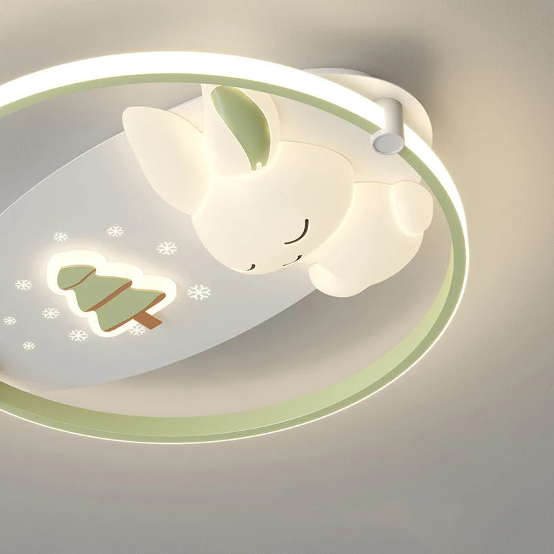 Modern rabbit ceiling light for children - vue 6 sur 9