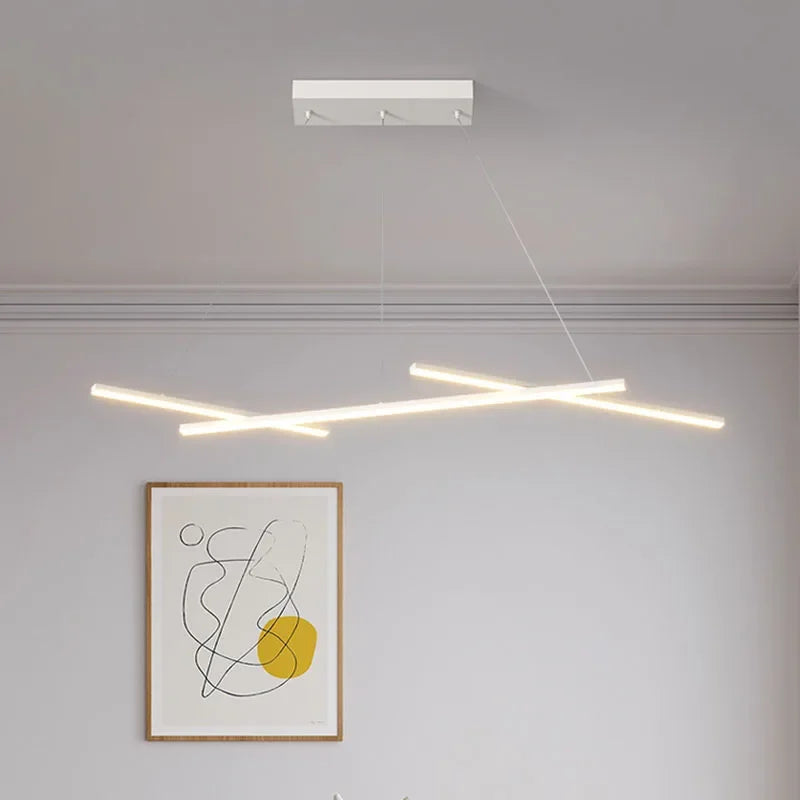 Modern minimalist LED iron art line pendant light - vue 5 sur 8