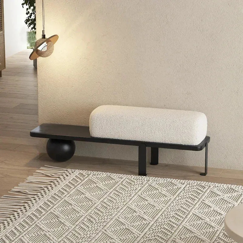 Nordic wooden ottoman simple design for various spaces - vue 4 sur 10