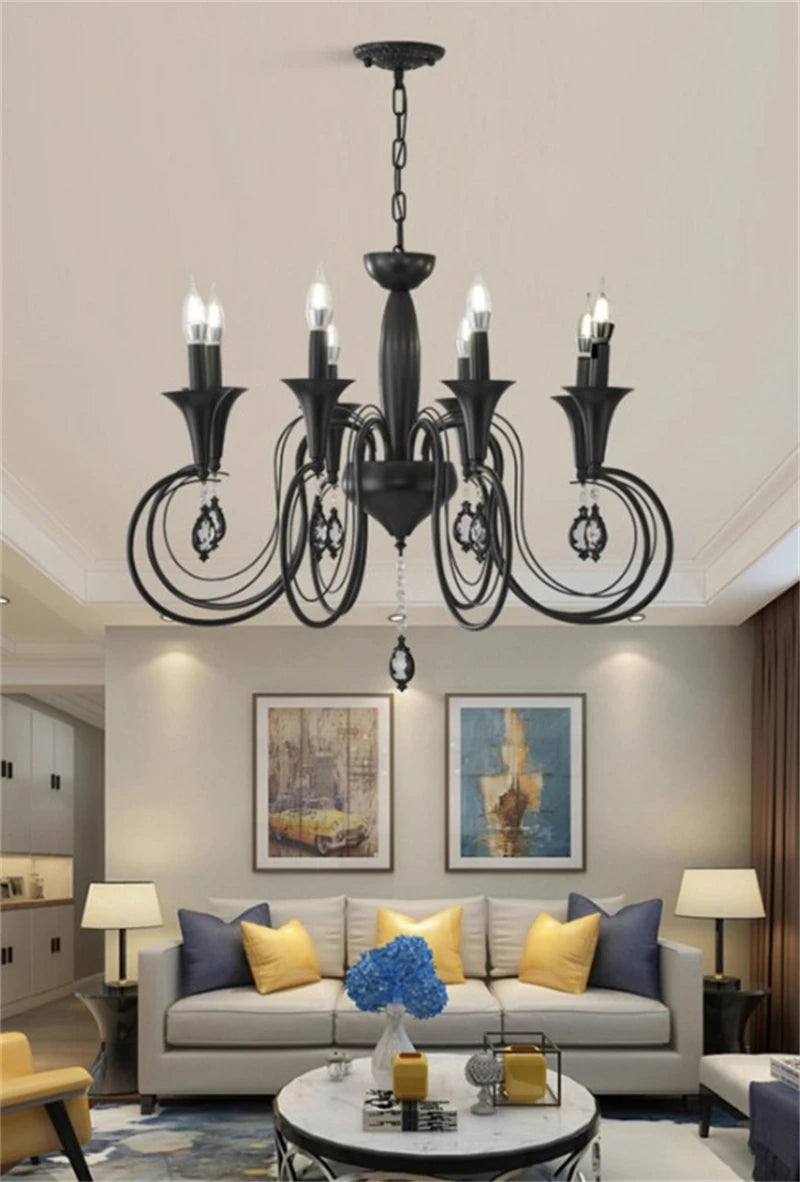 European and American country style iron chandelier for indoors
