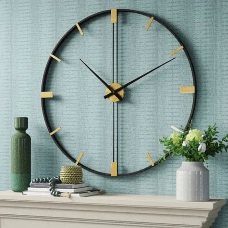 Nordic metal wall clock silent design for modern decoration