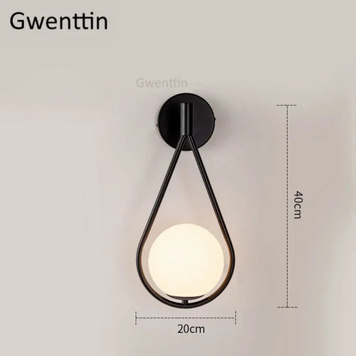 Modern glass wall light for nordic decor - vue 4 sur 6