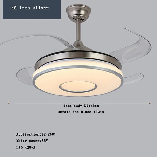 plafonnier led intelligent à pales rétractables design moderne - vue 15 sur 19