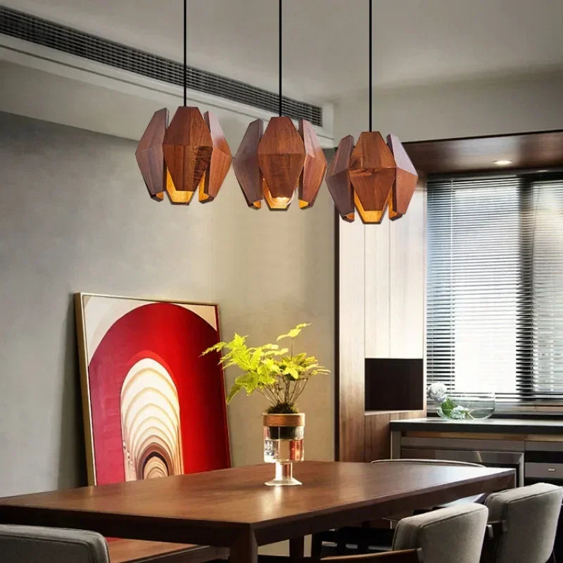 Vintage solid wood chandelier for interior decoration