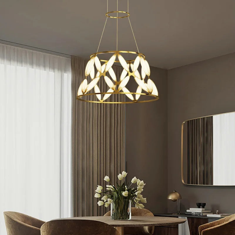 Minimalist LED chandelier with decorative lampshade for Christmas