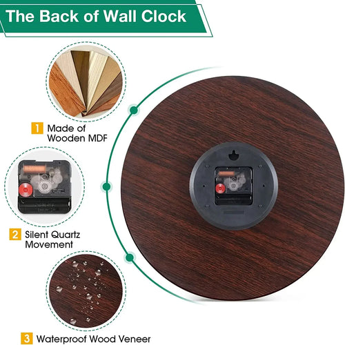 retro silent wall clock for modern home decor - vue 7 sur 19