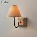 Decorative American rural style fabric wall light