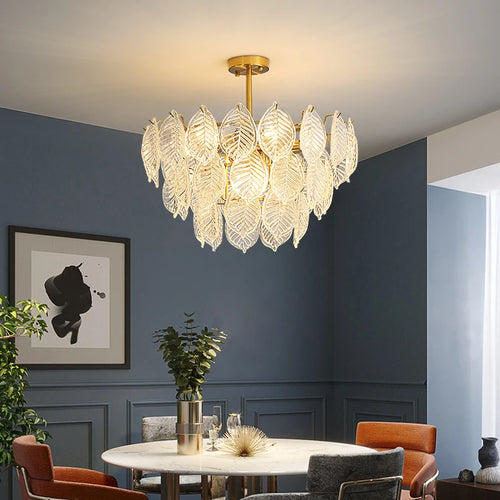 Modern glass chandelier for elegant and refined interior decor - vue 3 sur 11
