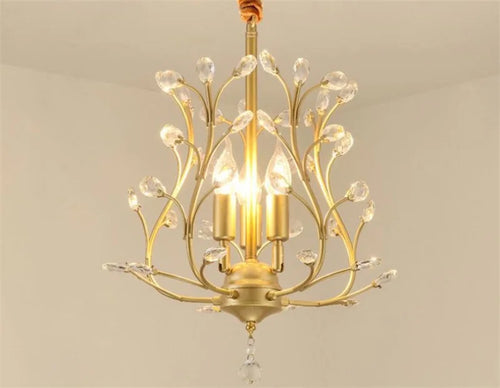 Vintage crystal chandelier with four arms for elegant lighting - vue 7 sur 8