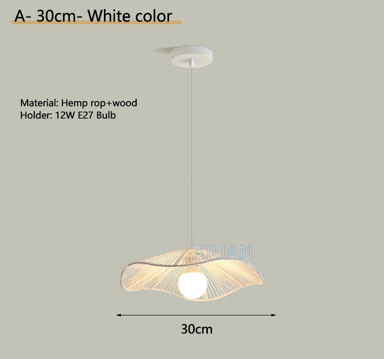 Wabi-sabi hemp rope pendant chandelier - vue 19 sur 24