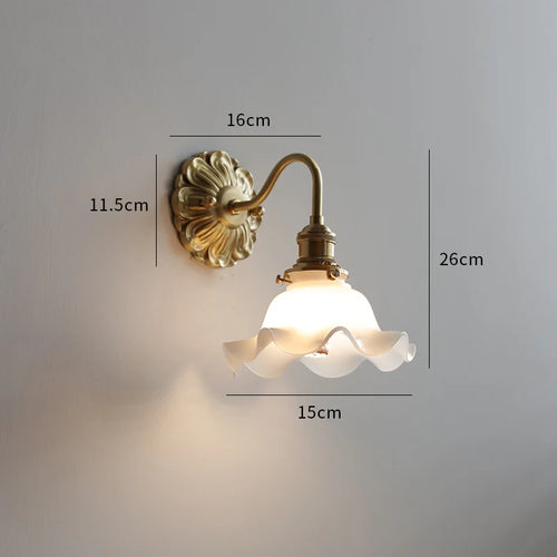 Modern smoked grey glass LED wall light copper indoor - vue 12 sur 23