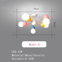 Nordic children's cartoon LED pendant chandelier