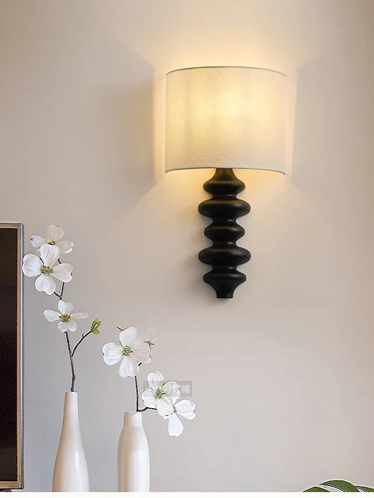Solid wood retro American style wall light