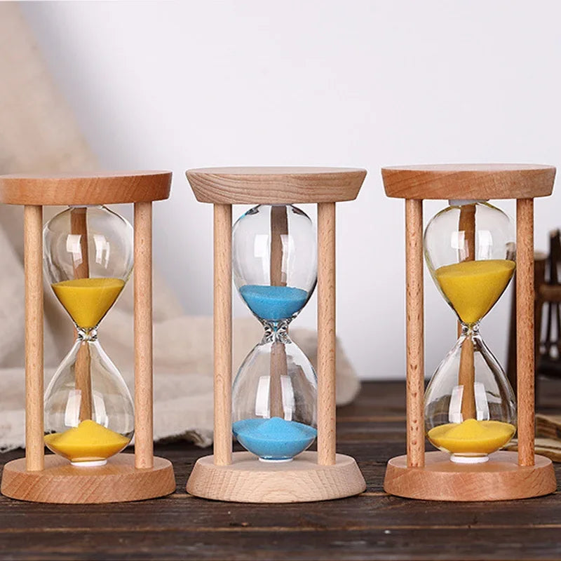 large creative wooden hourglass for desk and kids