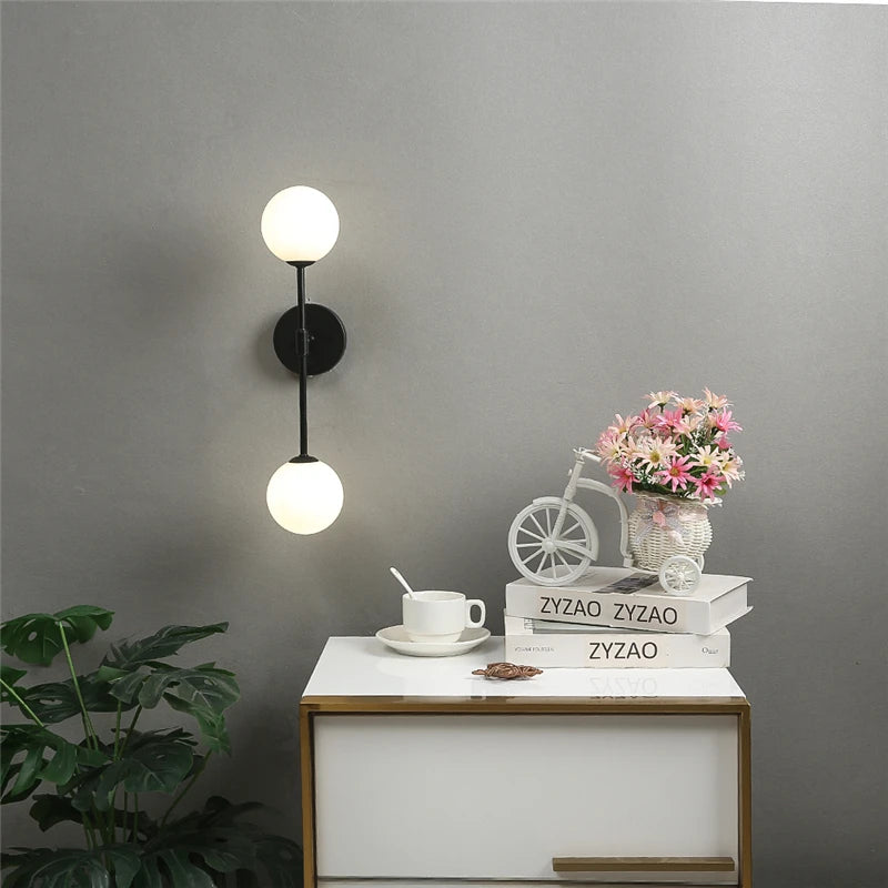 Post-modern simple gold glass LED wall light - vue 4 sur 10