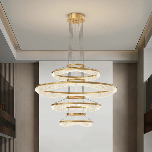 Modern acrylic LED pendant chandelier - vue 3 sur 20