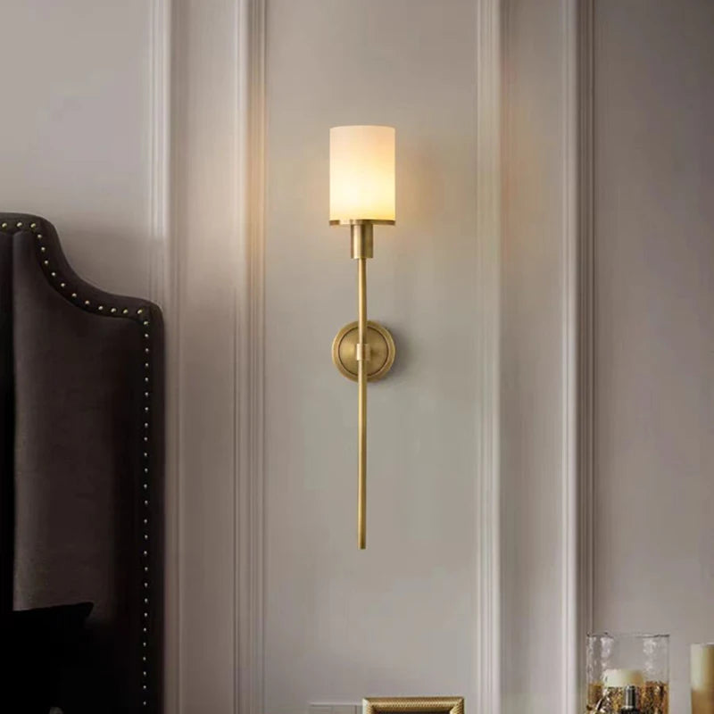Vintage brass and natural marble wall light for elegant lighting