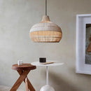 Hand-woven Japanese wicker pendant light for interior decoration