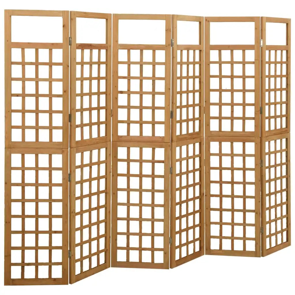 6-panel pine wood separation wall 242,5x180 cm