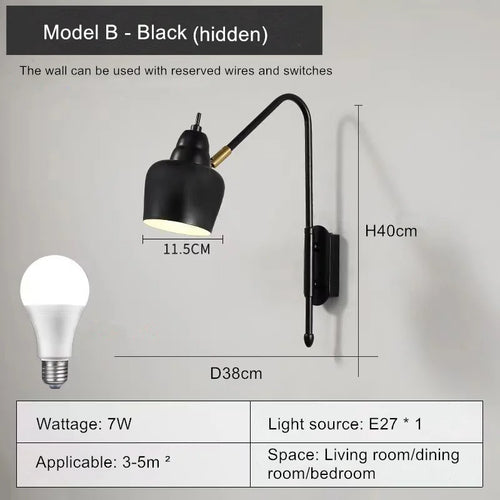 modern wall light with swing arm for elegant interior - vue 9 sur 17