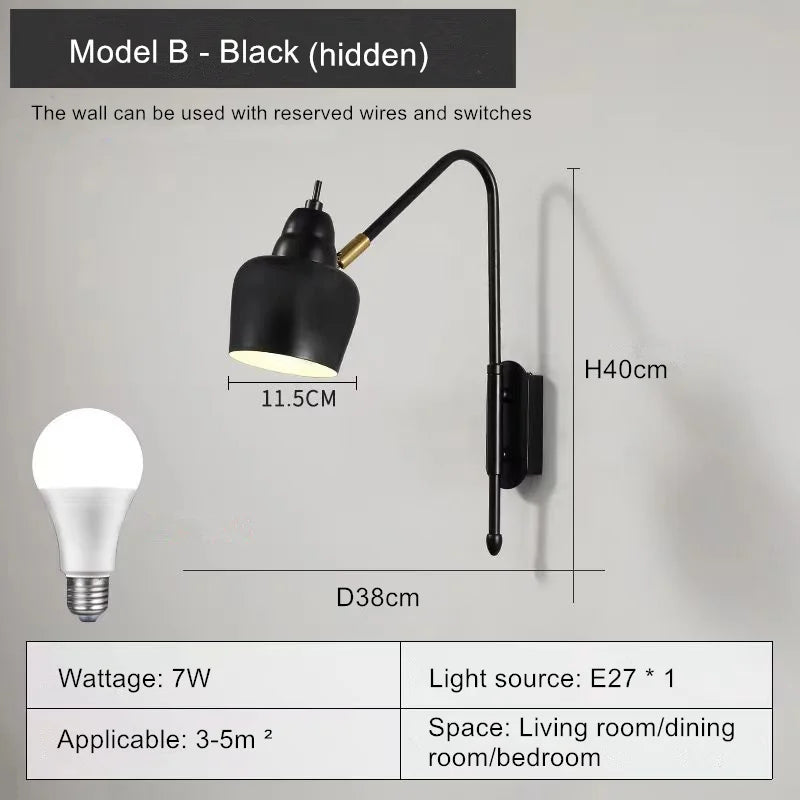 modern wall light with swing arm for elegant interior - vue 8 sur 17