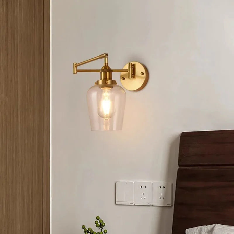 Nordic LED wall light with decorative telescopic swing arm