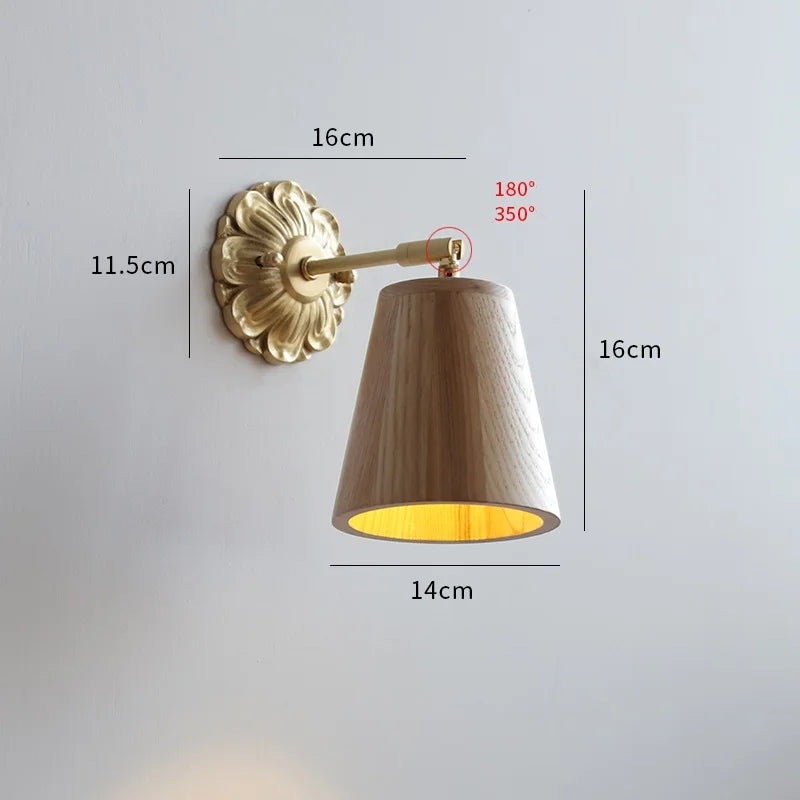 Iwhd walnut wood LED decorative nordic wall light - vue 15 sur 23