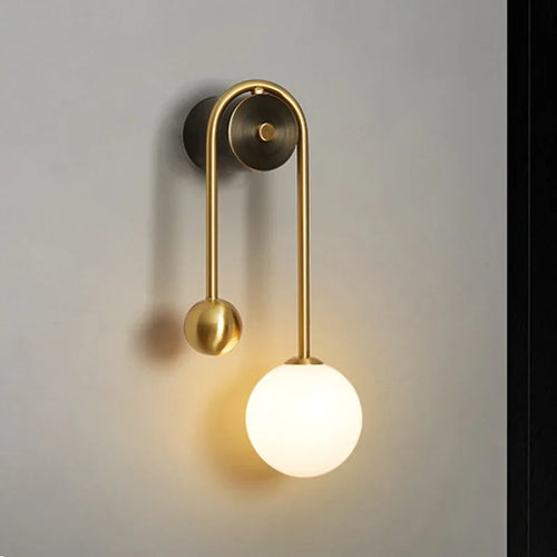 Modern glass wall light with decorative LED shade - vue 2 sur 8