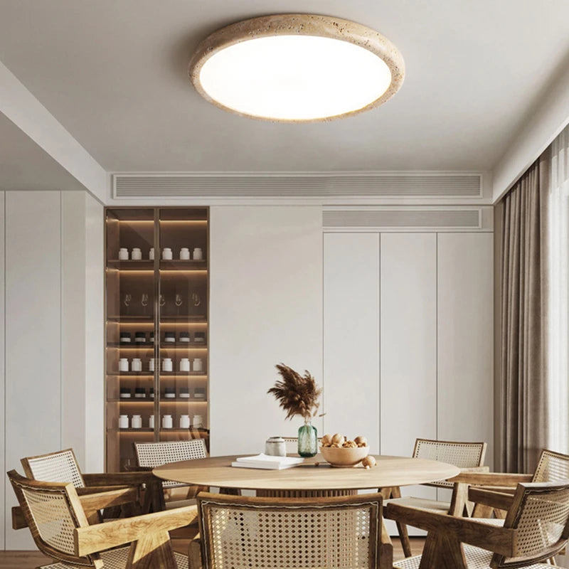 Minimalist natural stone LED ceiling light