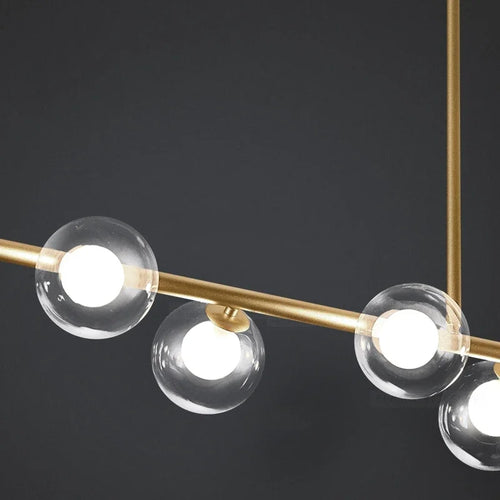 Modern LED chandelier with nordic glass ball lamps - vue 6 sur 12