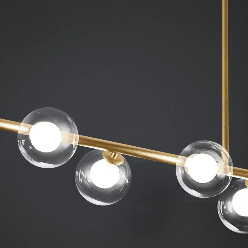 Modern LED chandelier with nordic glass ball lamps - vue 5 sur 12