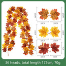Decorative artificial silk maple leaf garland for garden