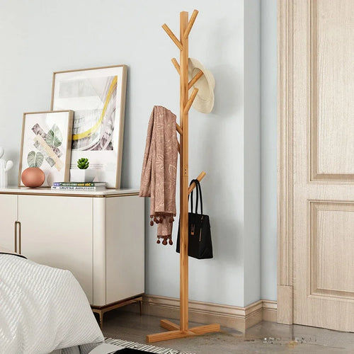 solid wood coat rack, modern and practical design - vue 4 sur 20