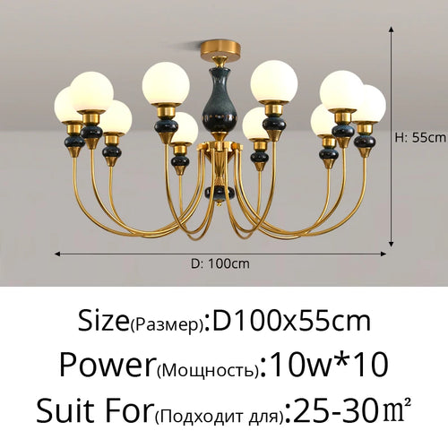 Nordic glass chandelier for a romantic and cosy interior