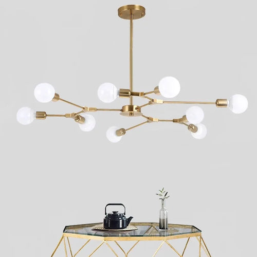 Modern Sputnik satellite chandelier with 3, 6 or 9 arms - vue 2 sur 12