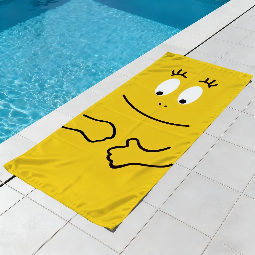 Barbapapa cartoon beach towel with playful design - vue 6 sur 7
